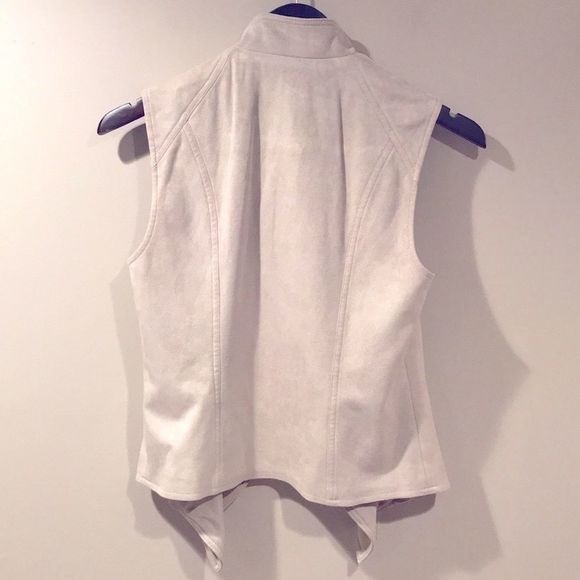 INC Faux Suede Open Front Moto Vest - Picture 3 of 9